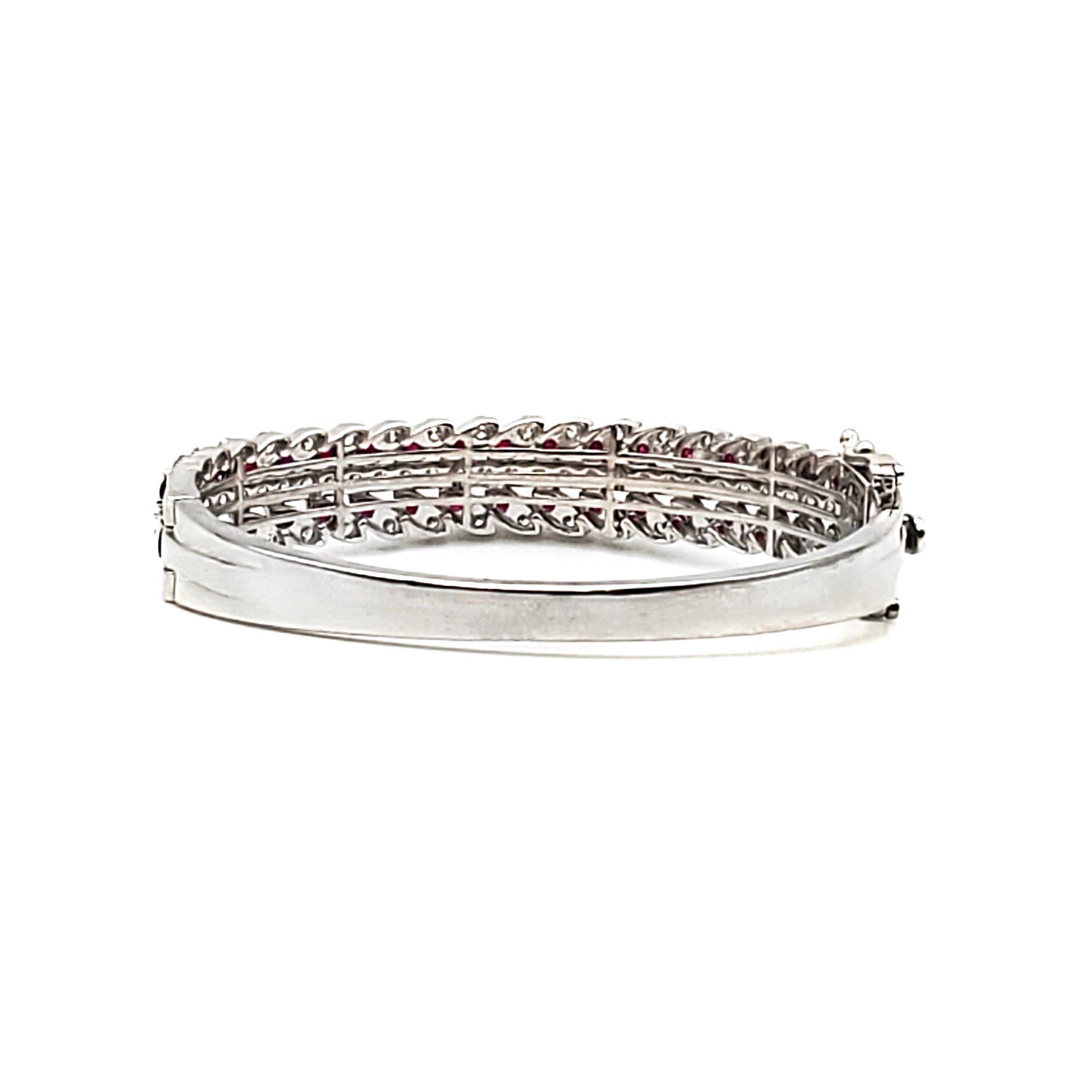 Diamond & Ruby Wave Design Bangle image 7