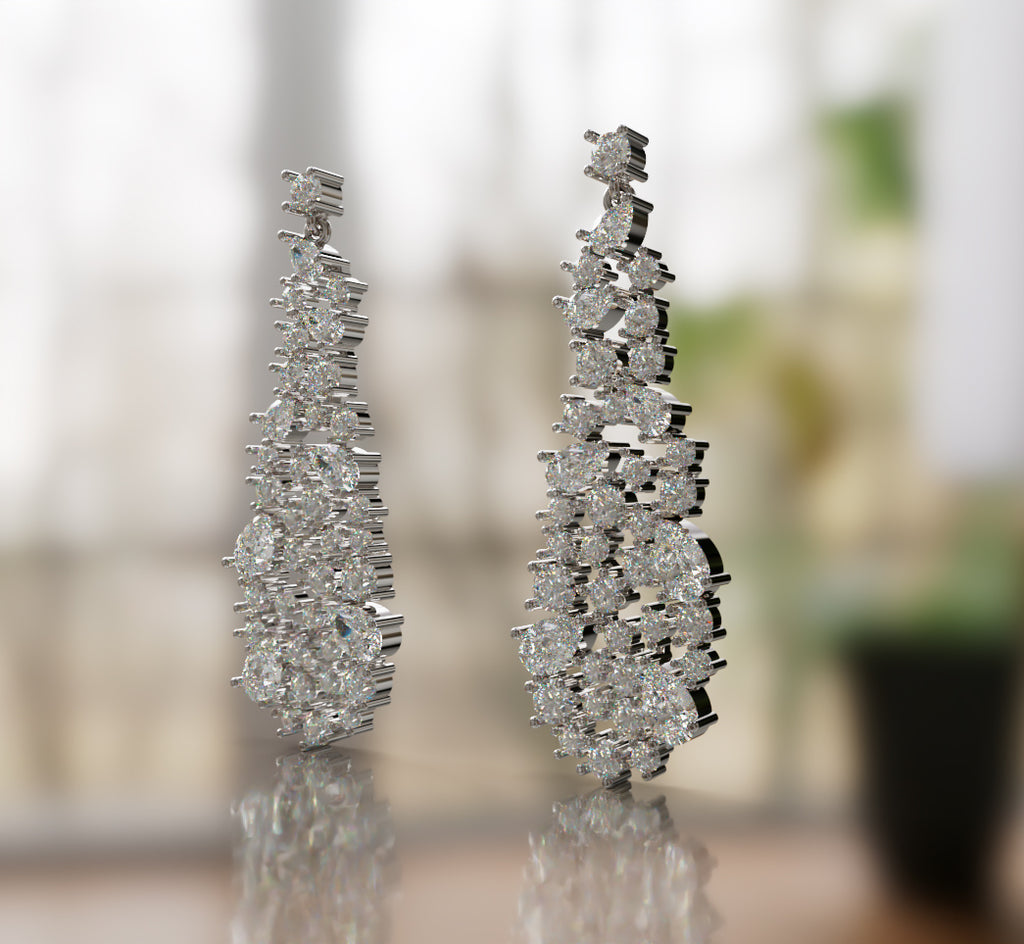 Pear Shapes Touch Diamond Dangle Earring image 9