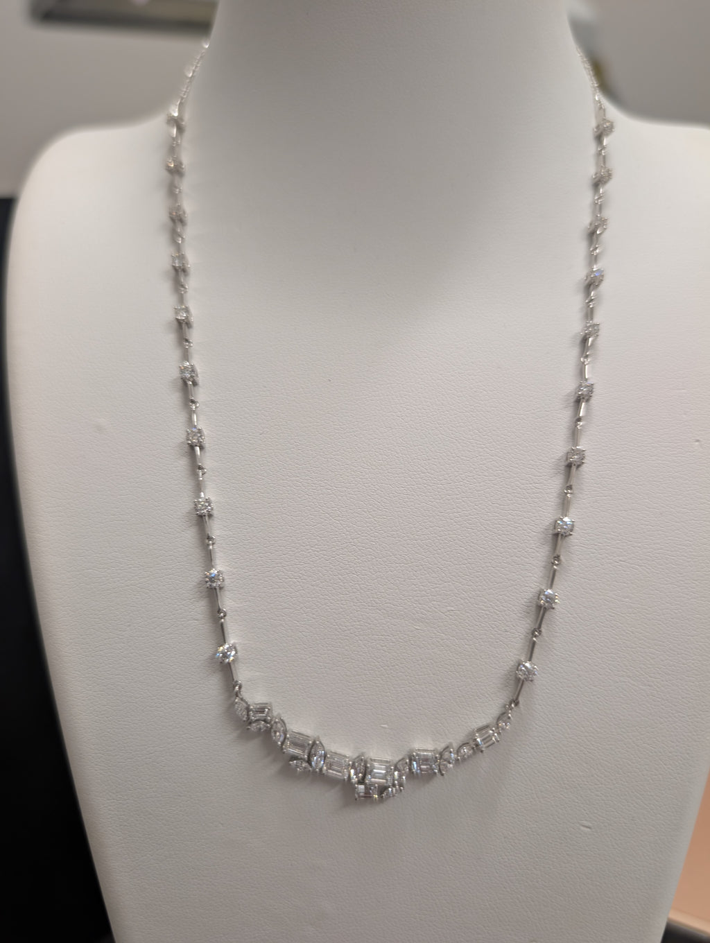 Crooked Smile Diamond Bar Link Necklace image 5