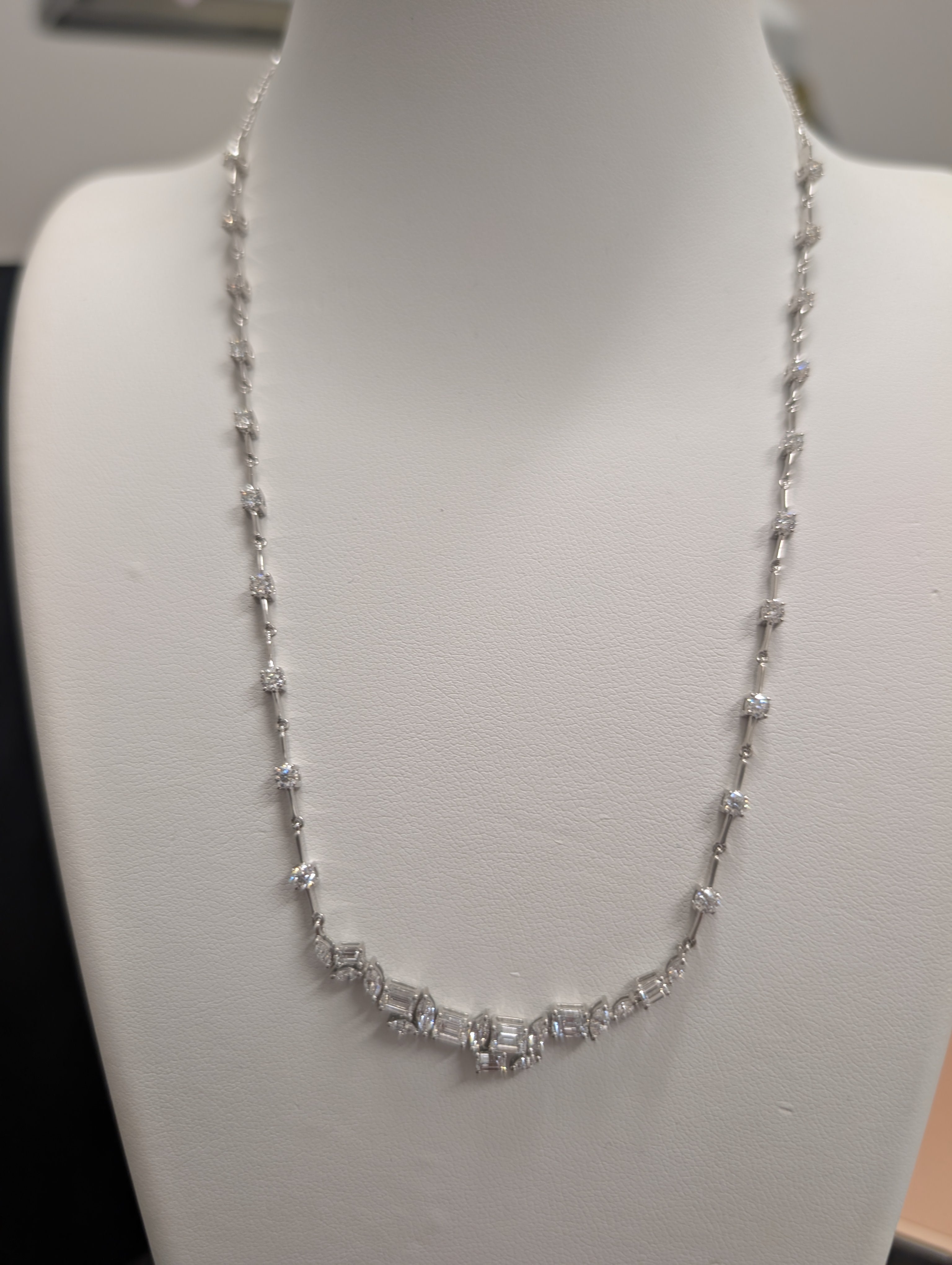 Crooked Smile Diamond Bar Link Necklace image 5