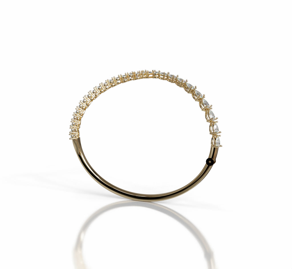 V Shape Pear Shapes and Round Diamond Bangle image 3