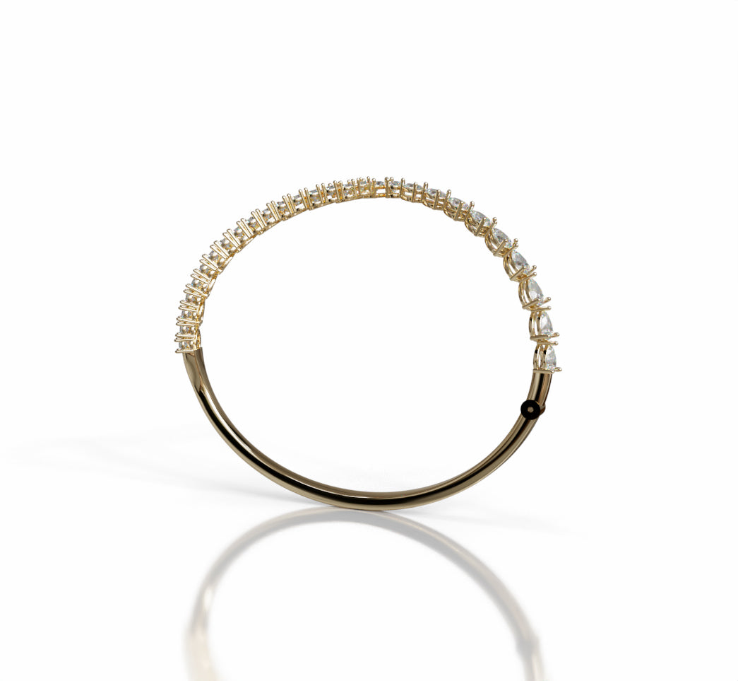 V Shape Pear Shapes and Round Diamond Bangle image 3