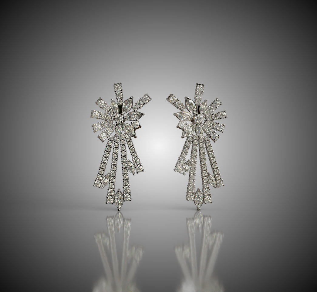 Stellar Radiance Diamond Dangle Earrings image 4