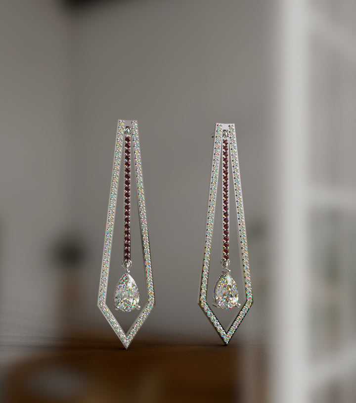 Pear Shape Frame Dangle Earring image 5