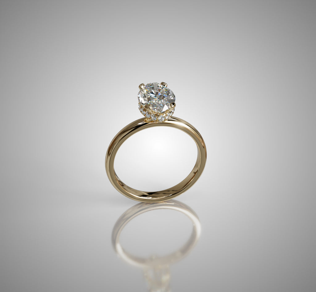 Hidden Halo Marquise Diamond Engagement Ring image 12