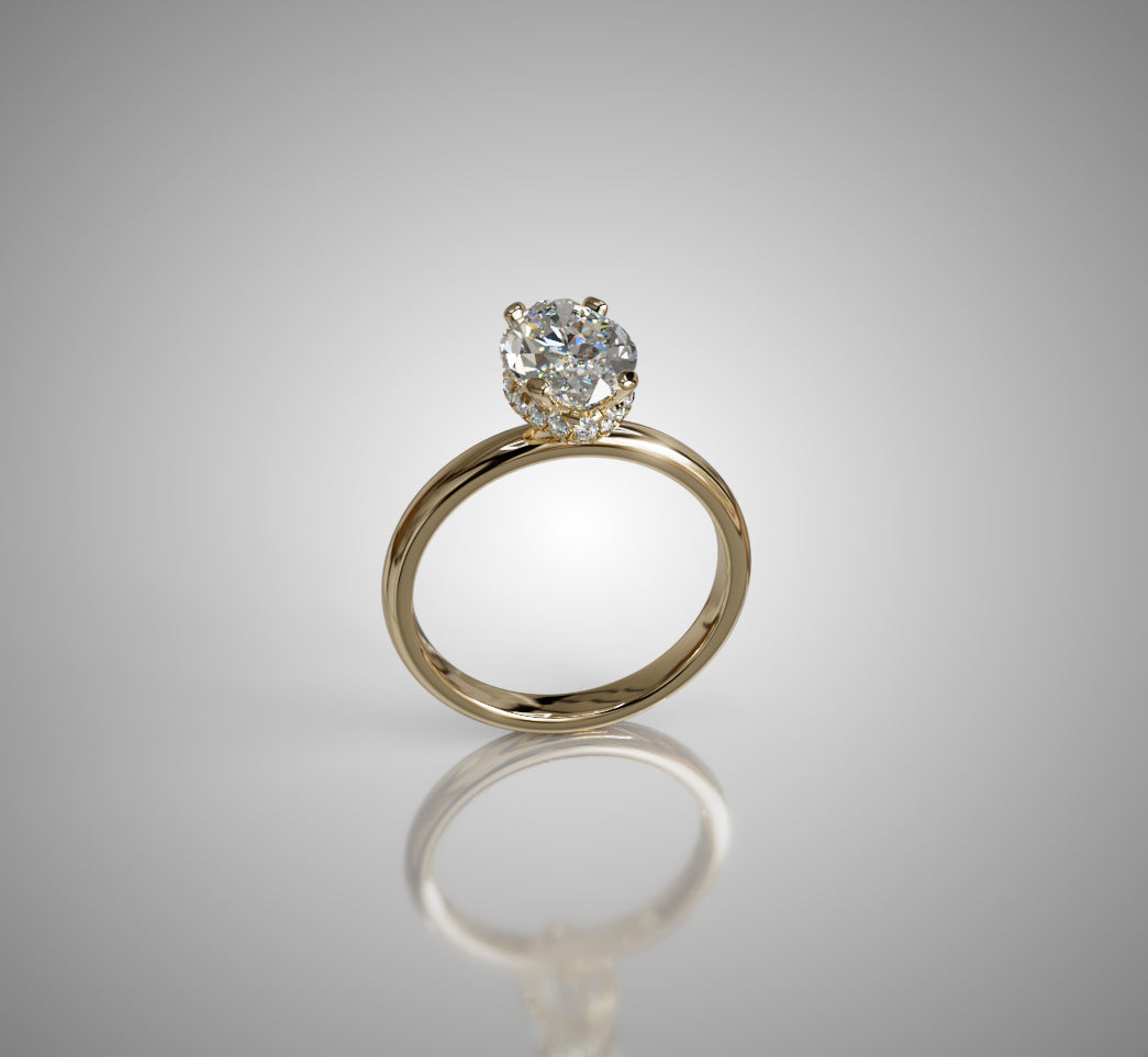 Hidden Halo Marquise Diamond Engagement Ring image 12