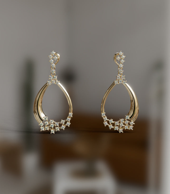 Celestial Cascade Hoops Diamond Dangle Earring image 0