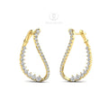 Diamond Inside & Out Drop Hoop Earrings image 0