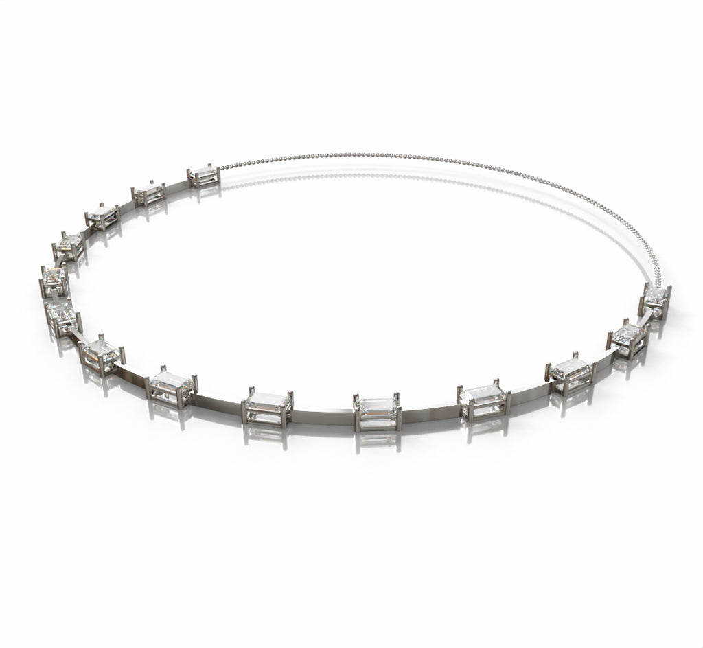 Emerald Wire Diamond Necklace image 3