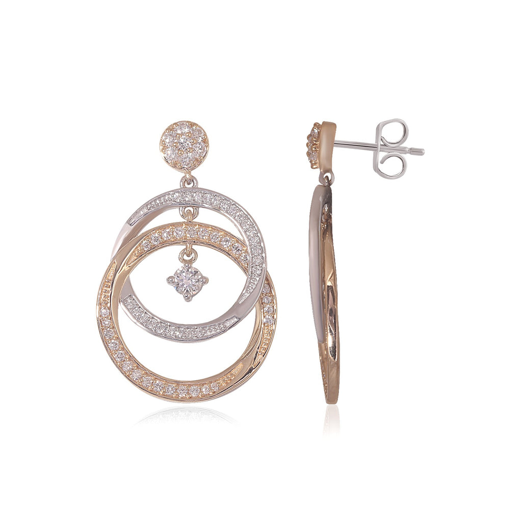 Double Circle Lightweight Dangle Drop Earrings image 2
