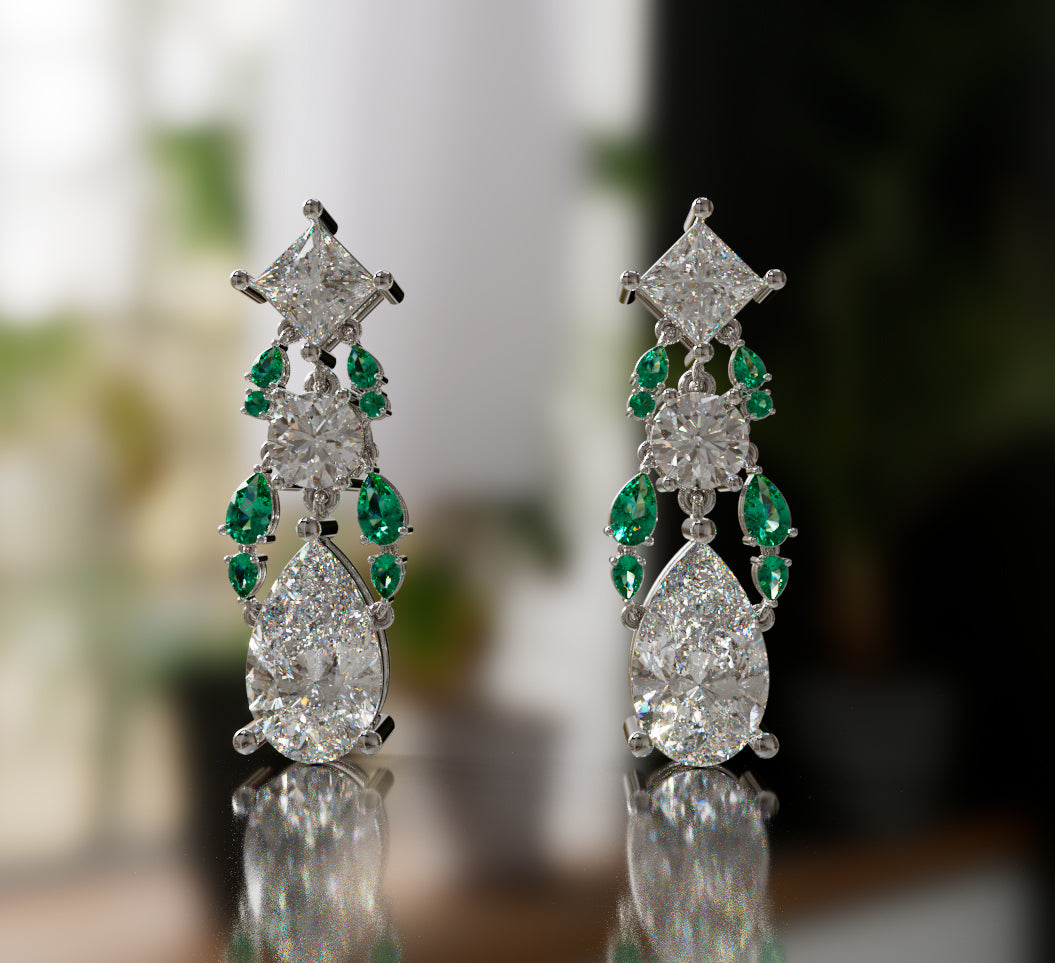 Cathedral  Fancy Shapes Diamond Dangle Earring image 3