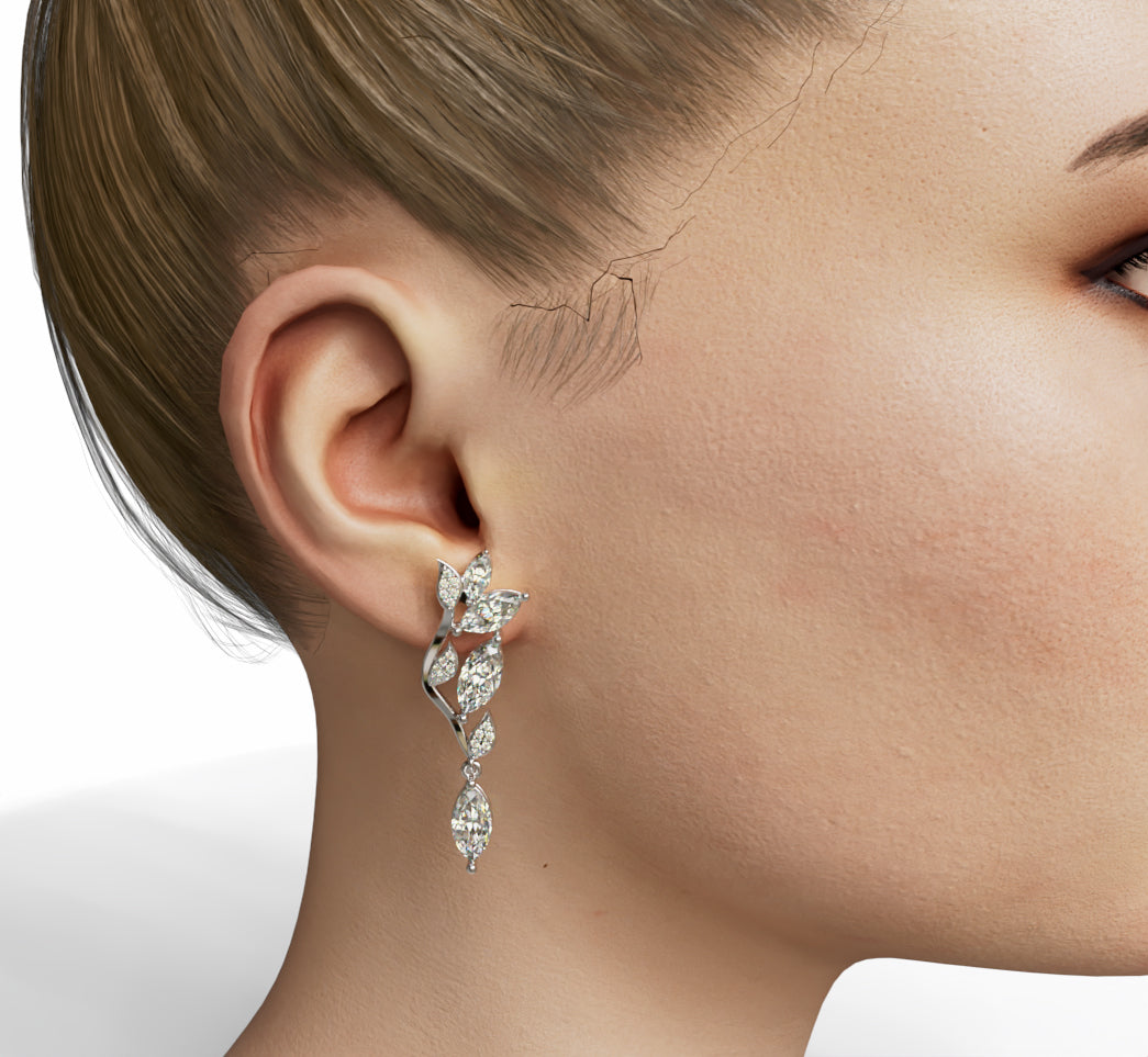 Fancy Marquise Diamond Dangle Earring image 2