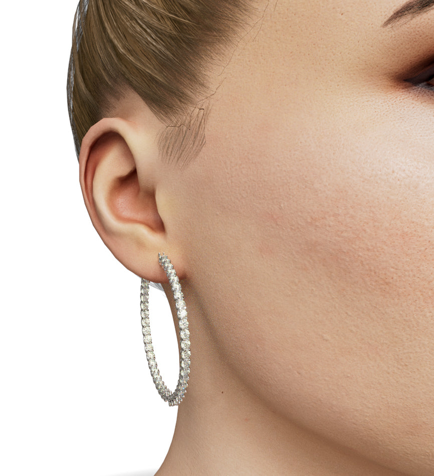 Inside Out Diamond Hoop Earring image 3