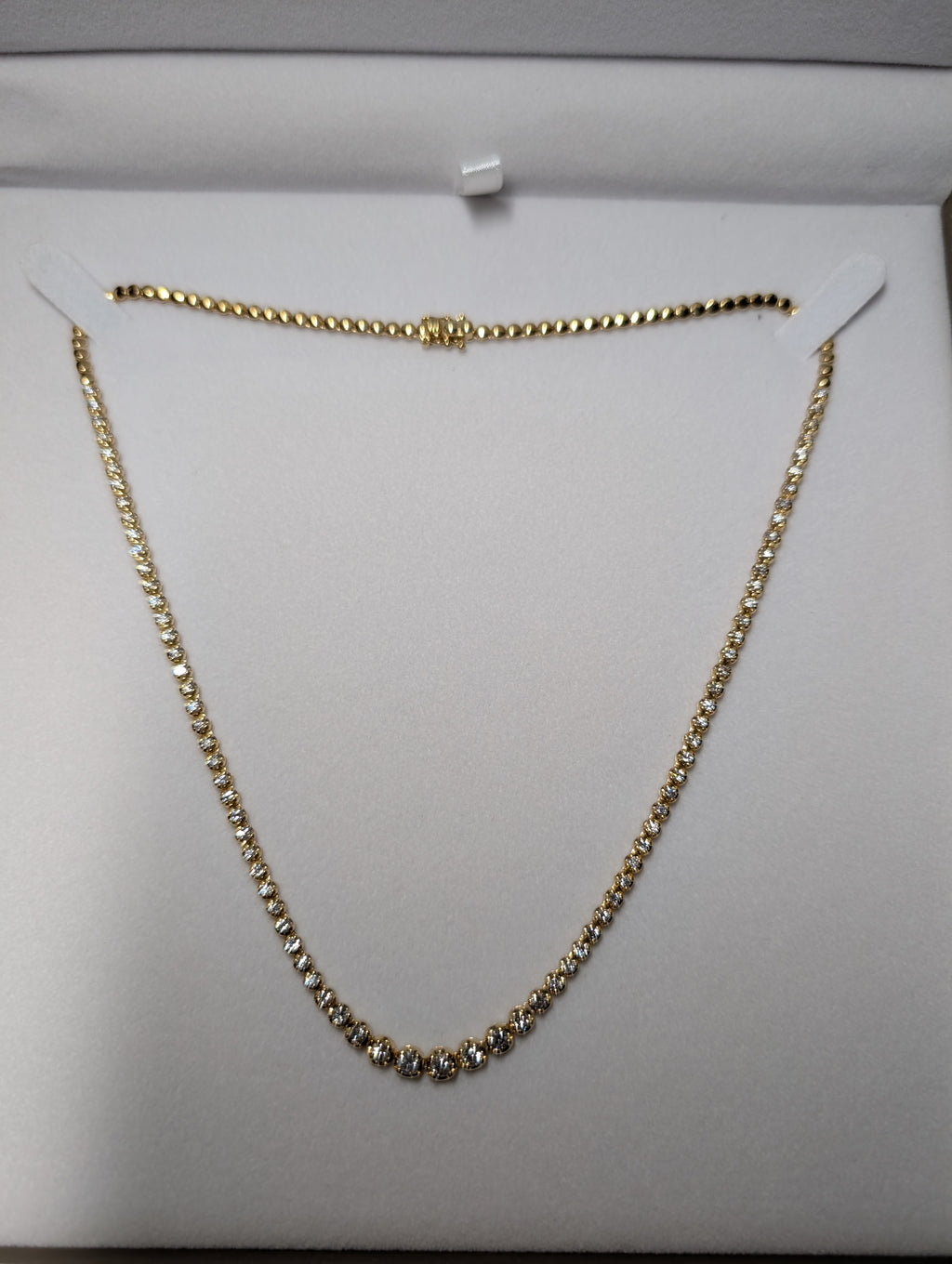 15 pts Center Bezel Diamond Tennis Necklace image 2