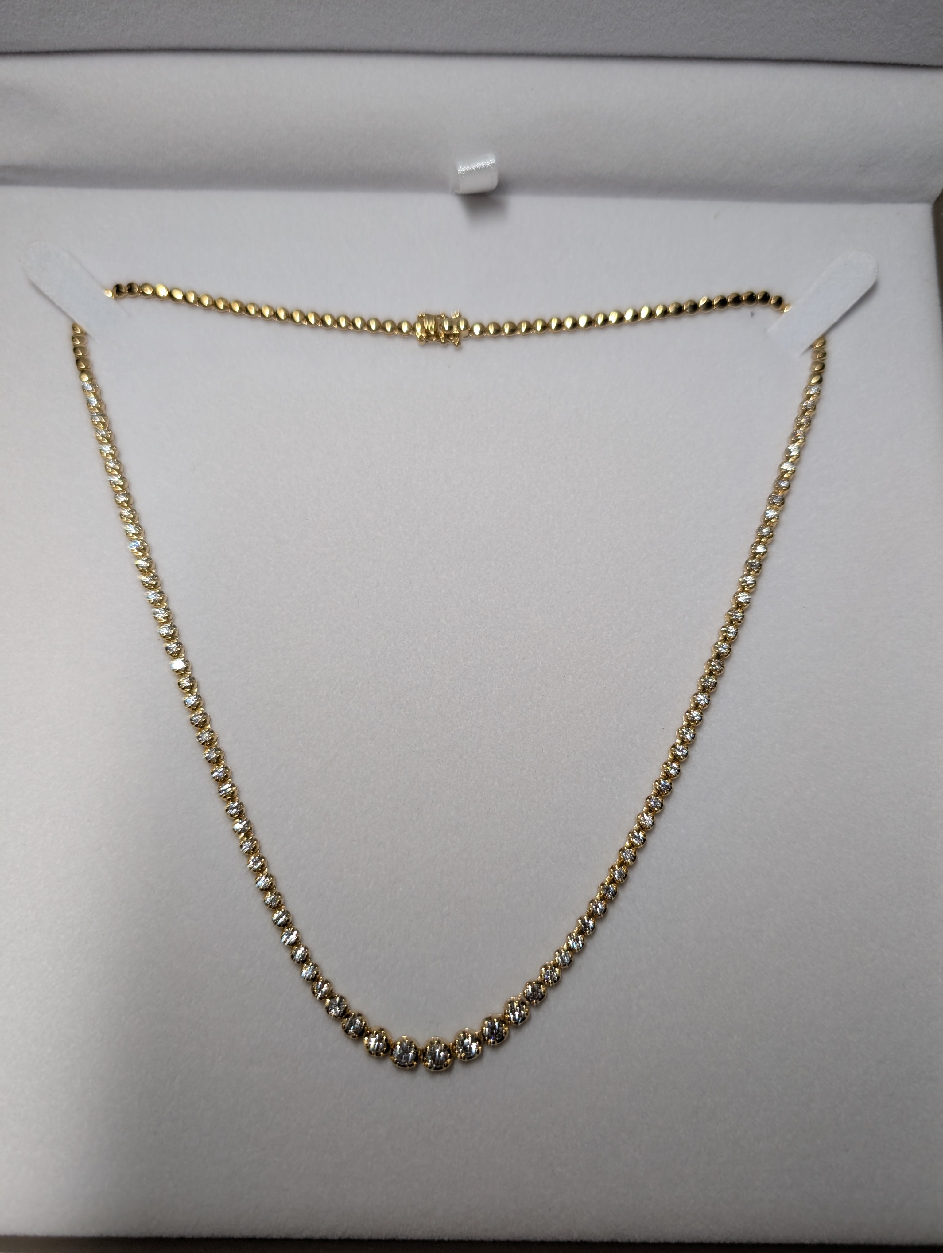 15 pts Center Bezel Diamond Tennis Necklace image 2