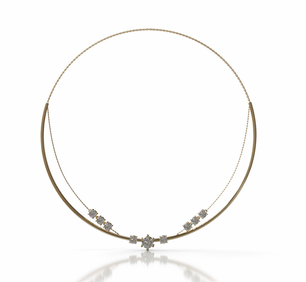 Double Row Chain Diamond  Necklace image 2