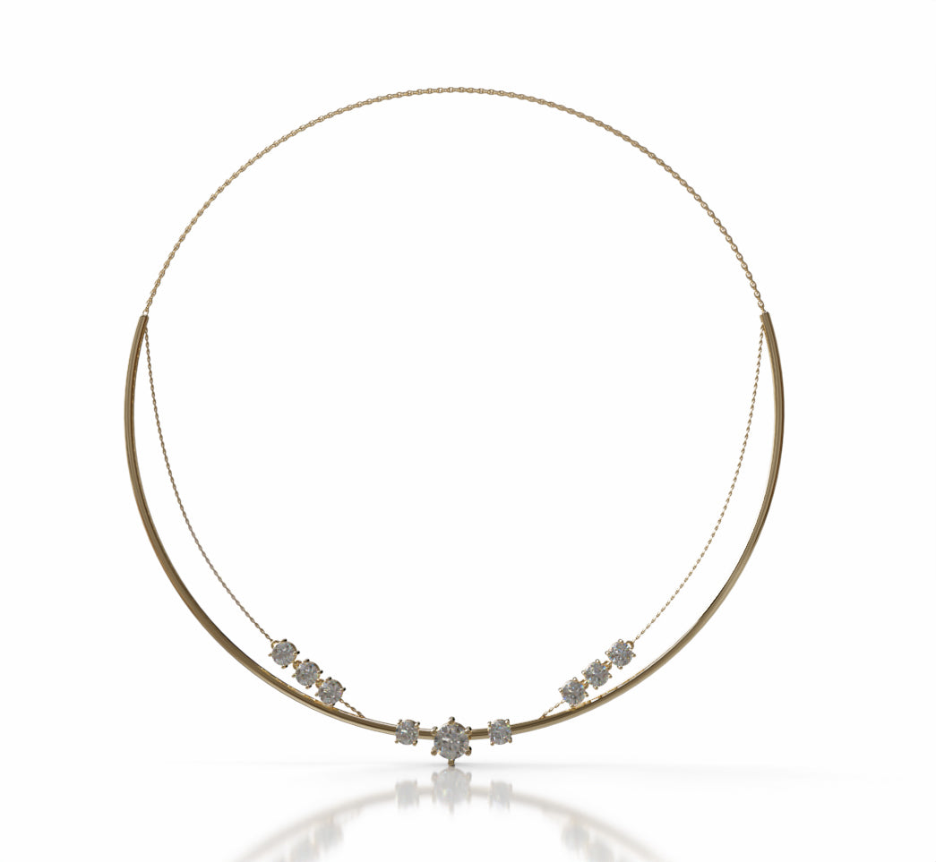 Double Row Chain Diamond  Necklace image 2