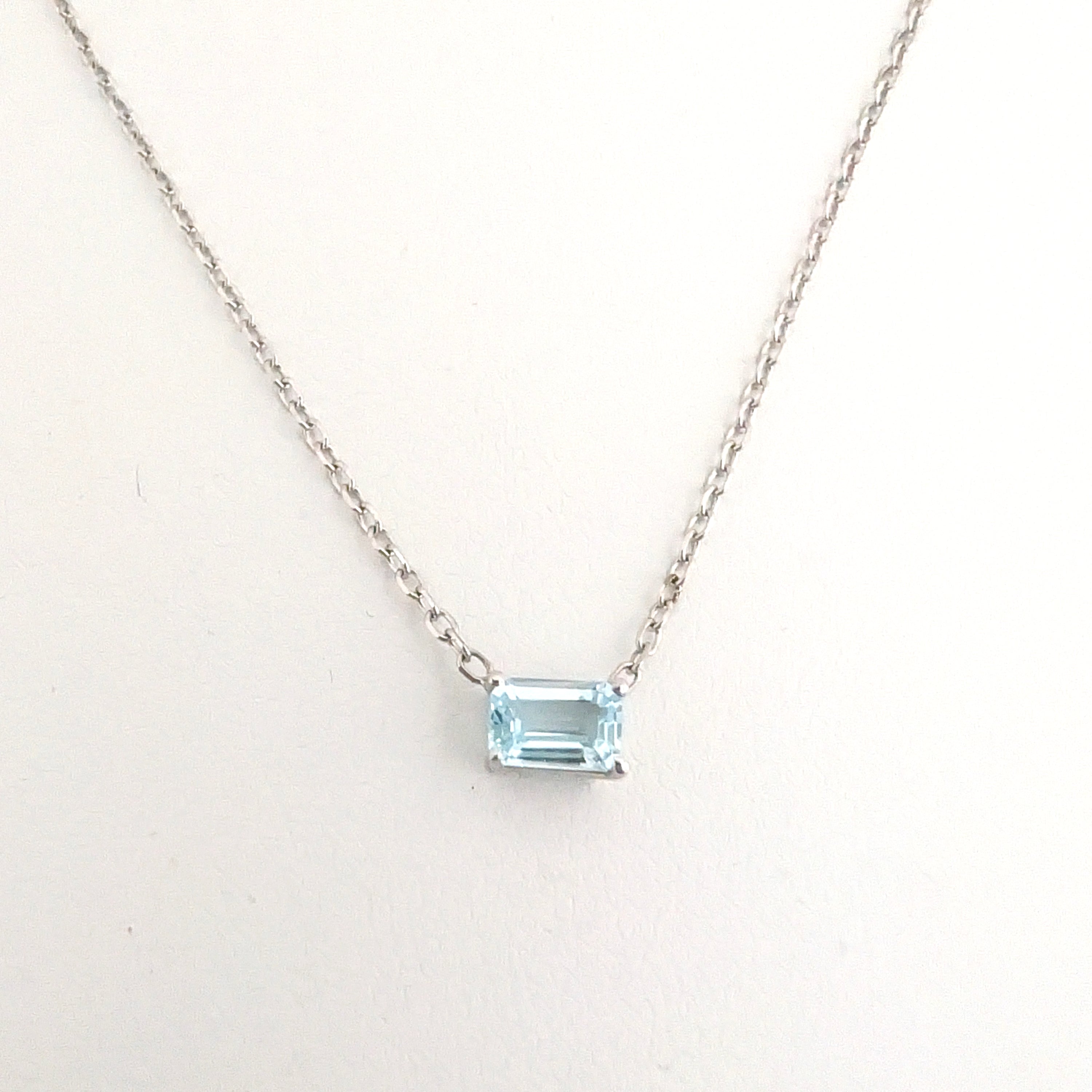 Emerald Cut Genuine Gem Stone Stud Pendant image 3