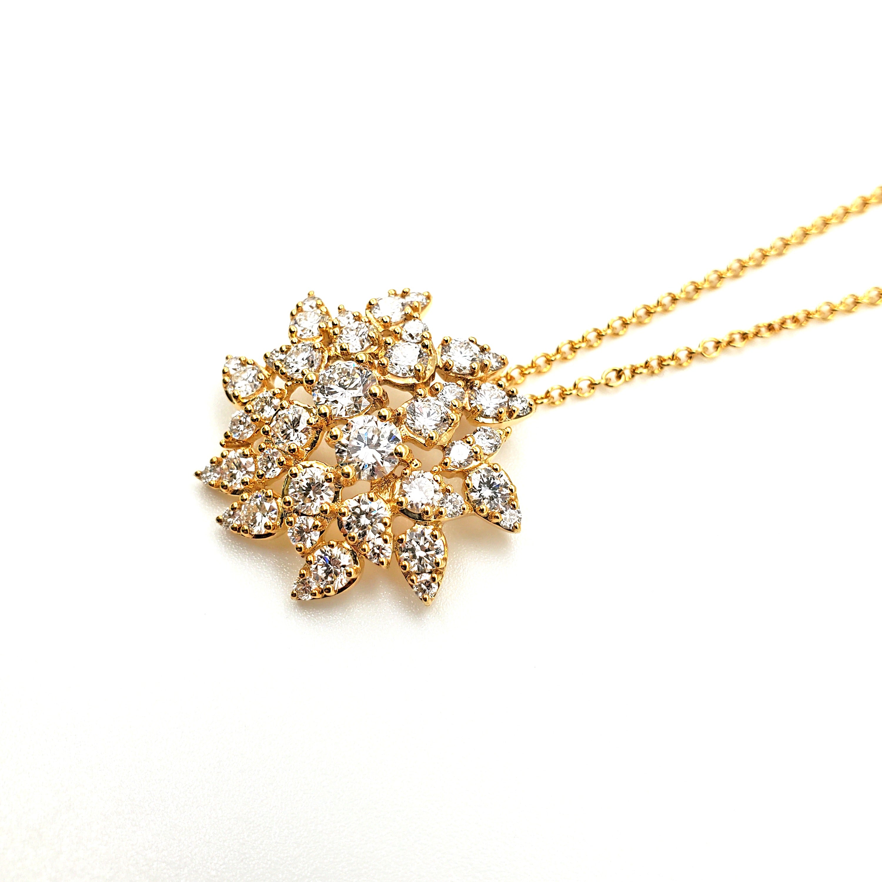 Dome Flower Shape Diamond Pendant image 1