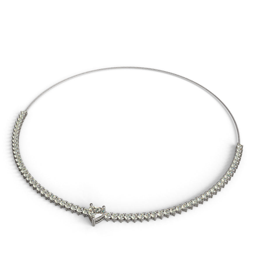 1.5ct Heart Center Tennis Necklace image 4