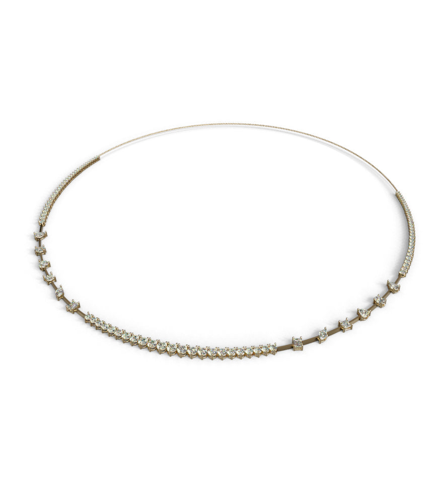 Mirror Fancy Shapes Diamond Tennis Necklace image 6
