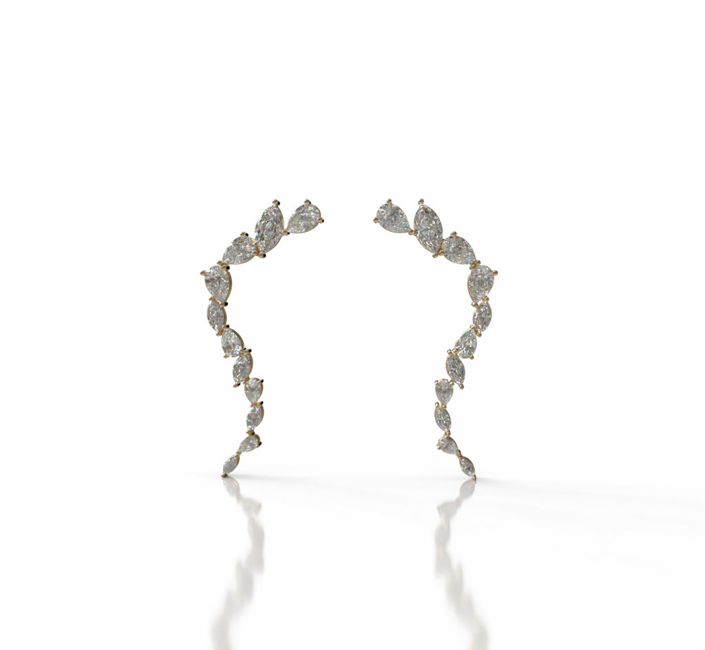 Marquise and Pear Diamond Drop Earring image 10