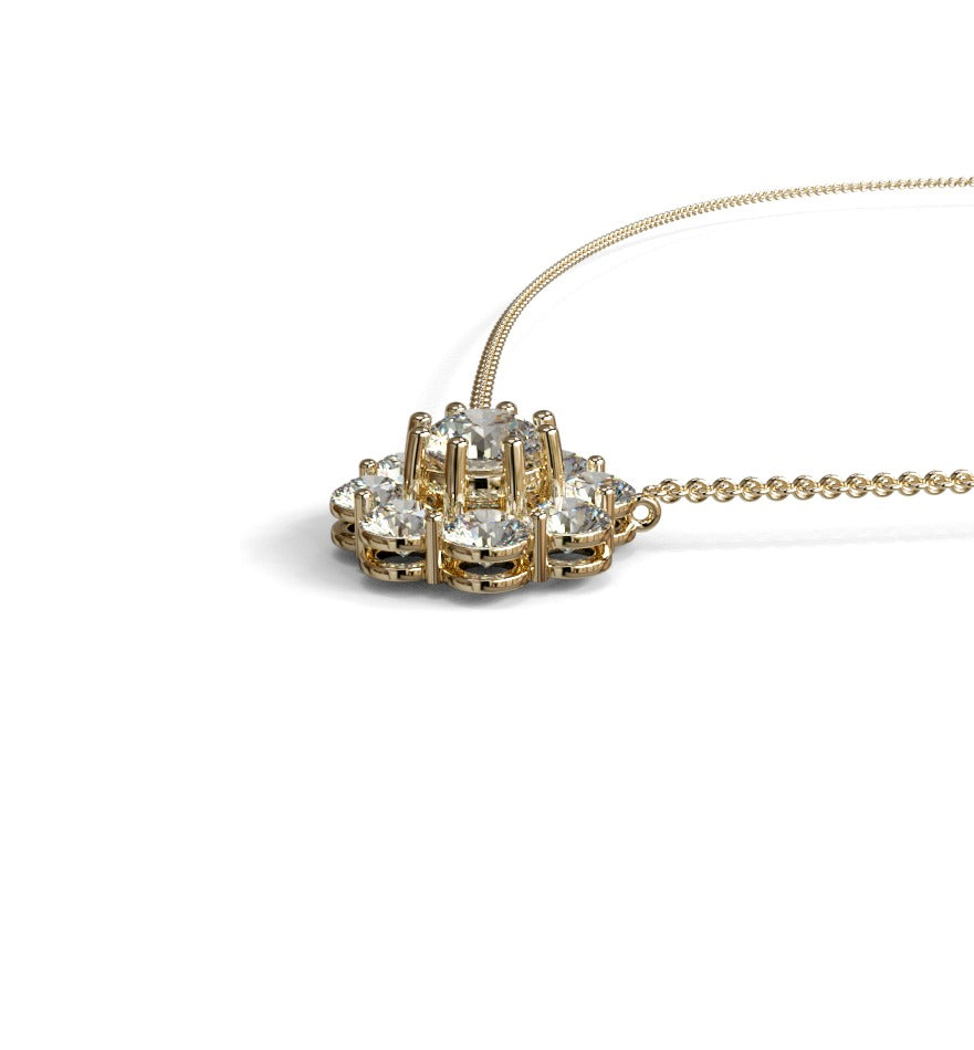 2ct Center, 50 pts Sides Halo Pendant image 11