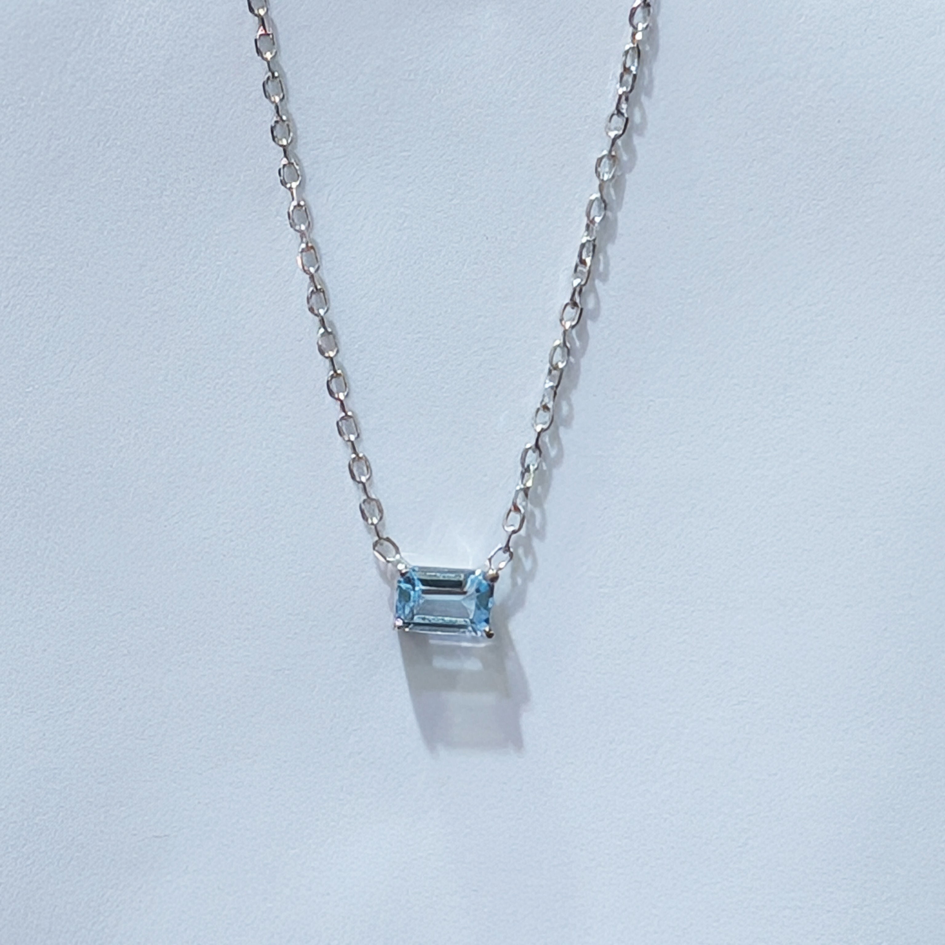 Emerald Cut Genuine Gem Stone Stud Pendant image 4