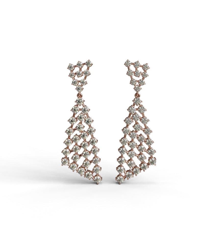 Triangle Shape Diamond Dangle Earring image 3