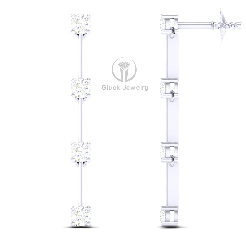 Drop Earring with Round Diamonds image 7