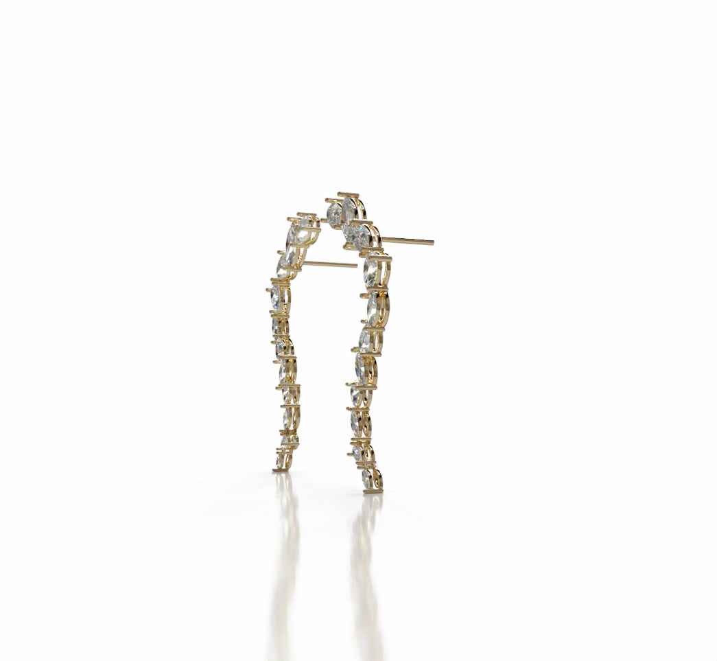 Marquise and Pear Diamond Drop Earring image 11