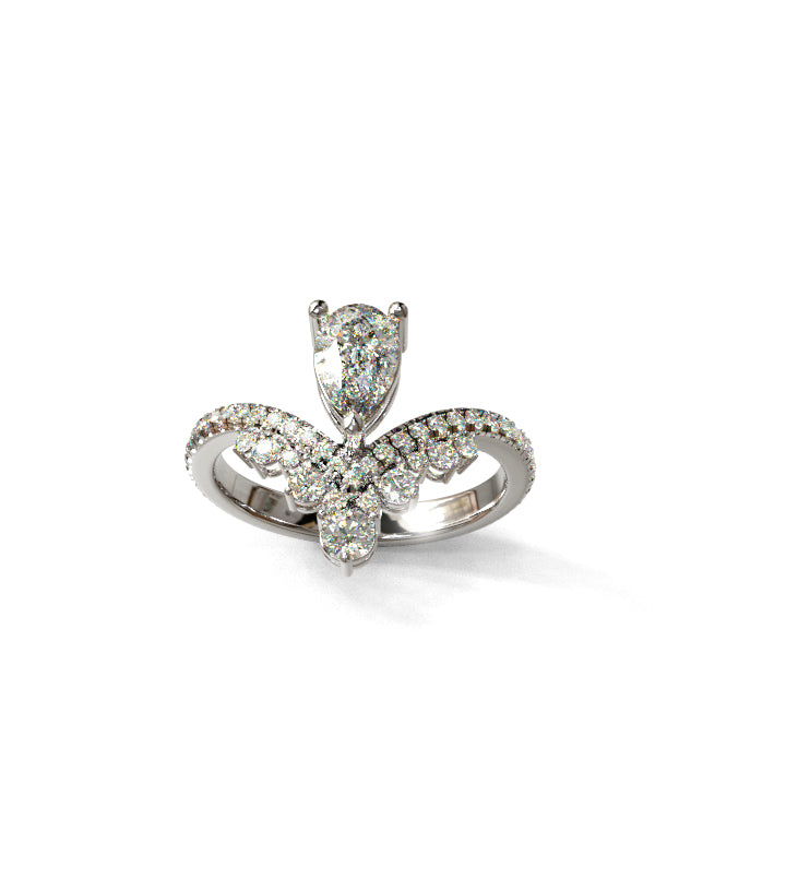 Pear Crown Fancy Diamond Ring image 0