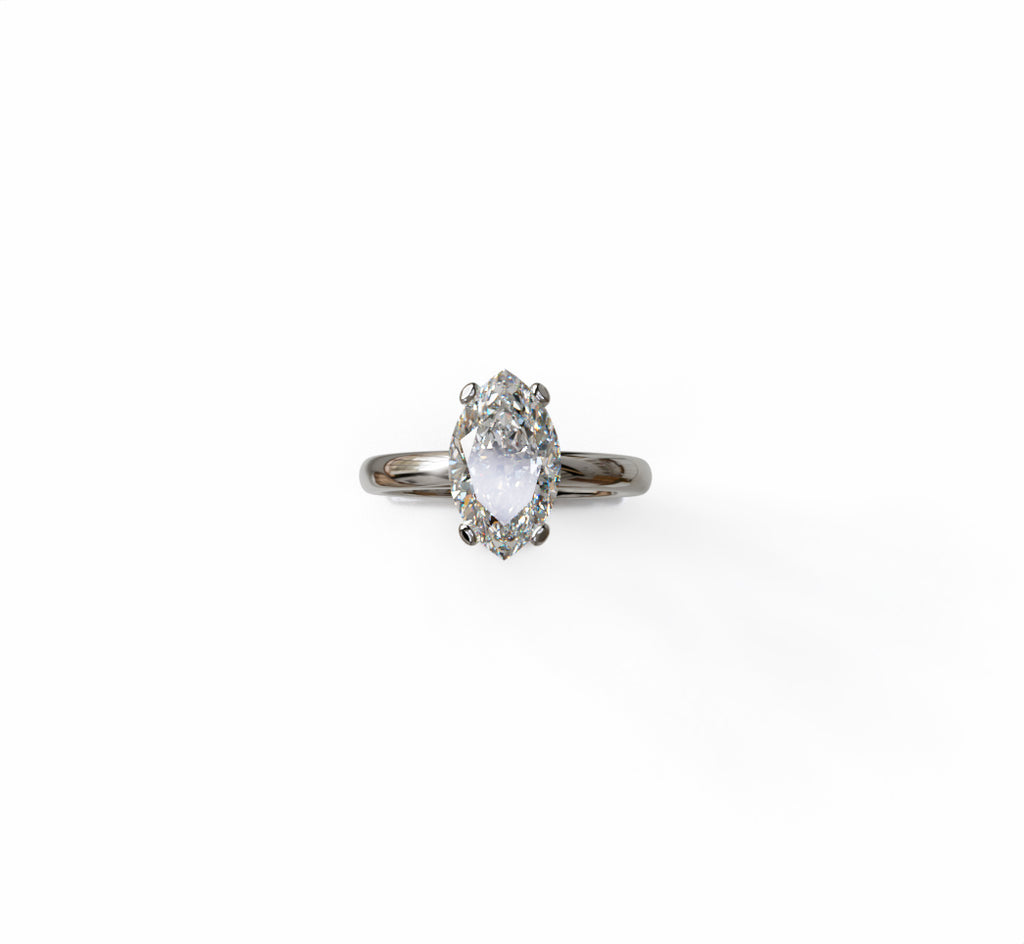 Hidden Halo Marquise Diamond Engagement Ring image 5
