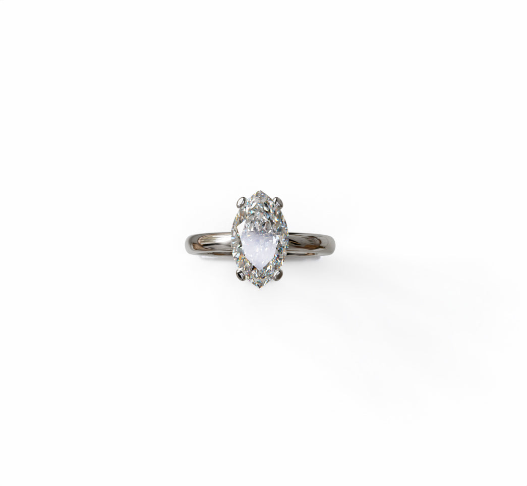 Hidden Halo Marquise Diamond Engagement Ring image 5