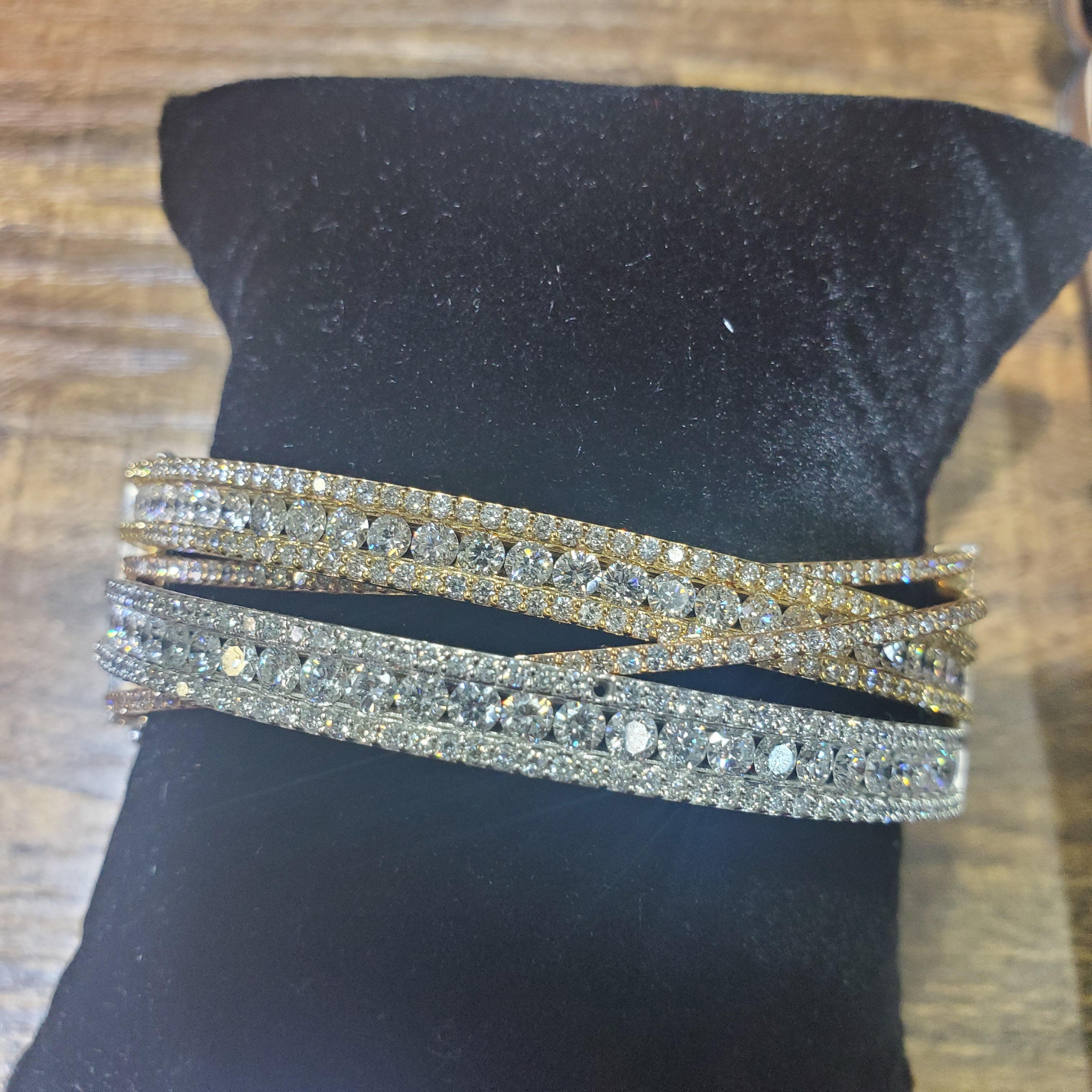 Two Tone Diamond Bangle image 9