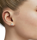 Three Stone Round Stud Earring image 0