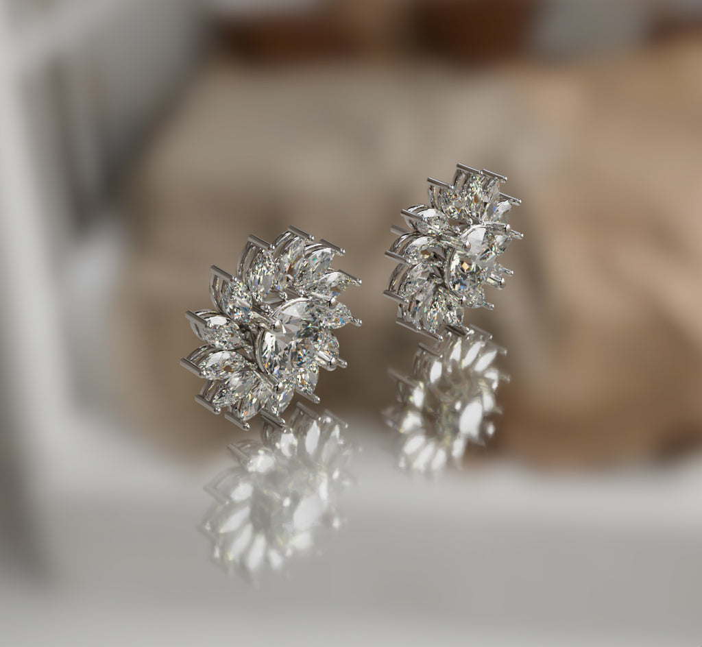 Sunflower Diamond Earring image 9
