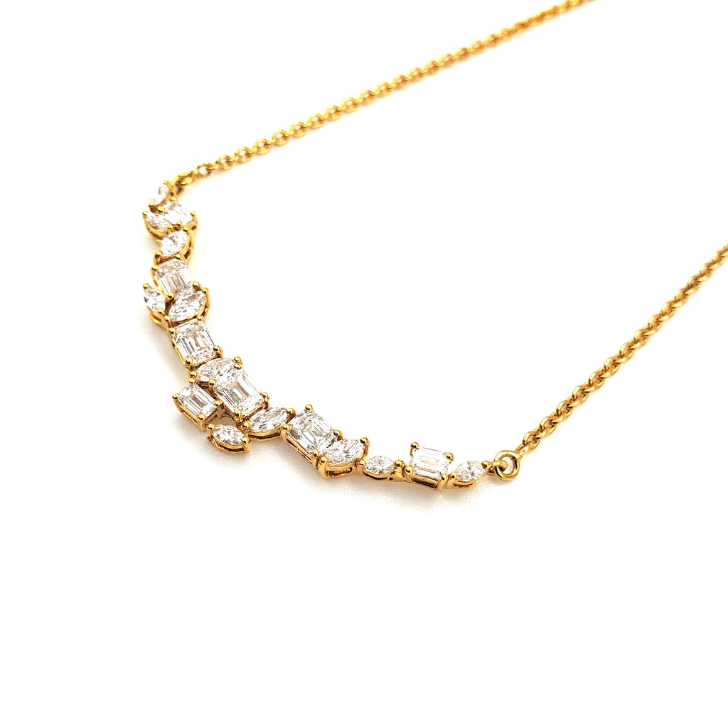 Crooked Smile Diamond Bar Link Necklace image 8