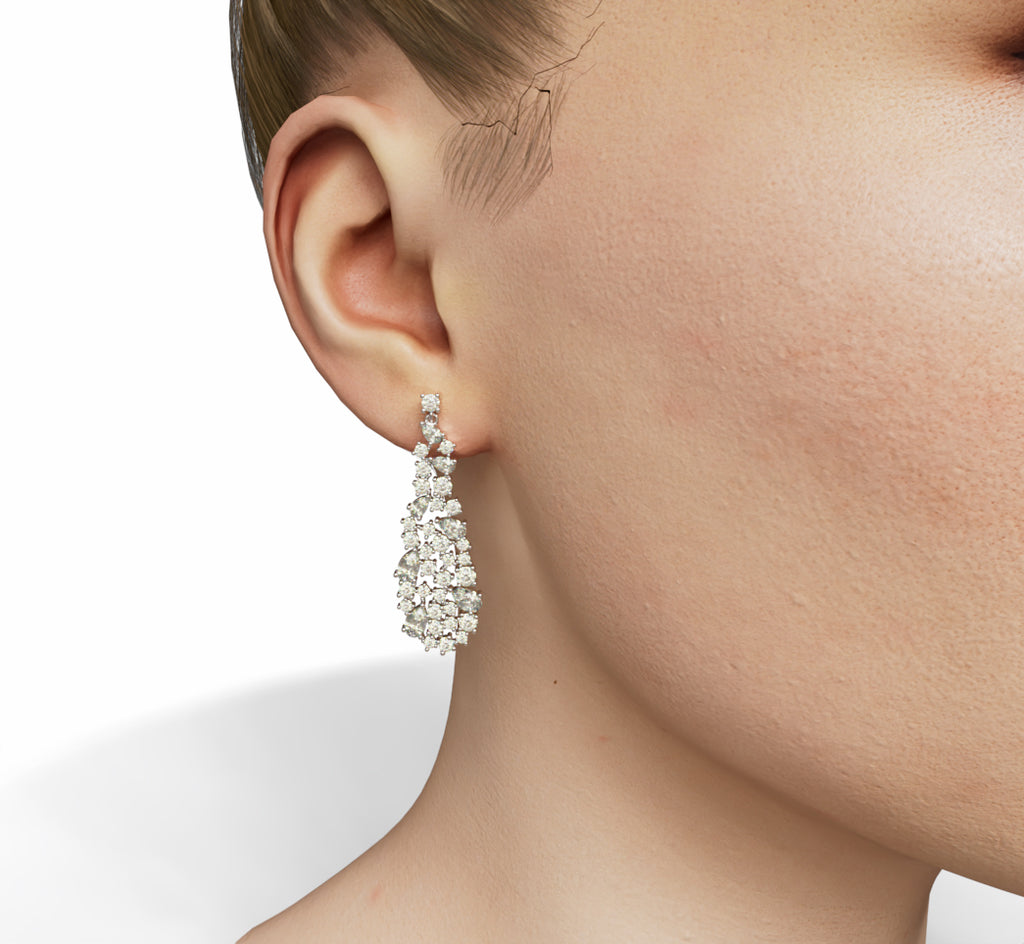 Pear Shapes Touch Diamond Dangle Earring image 6