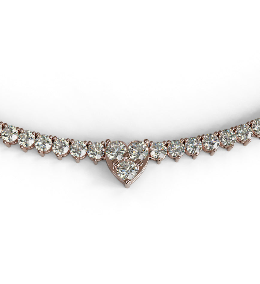 Heart Shape Tennis Necklace image 1