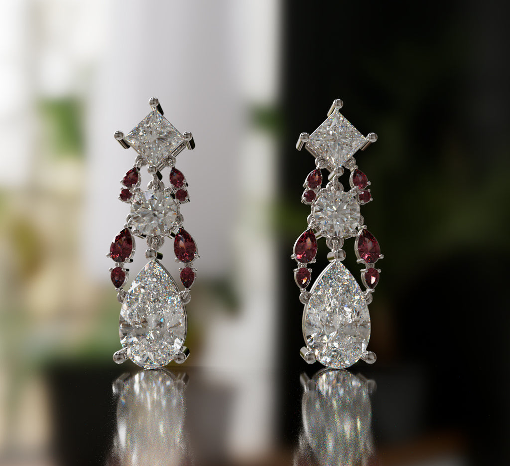 Cathedral  Fancy Shapes Diamond Dangle Earring image 5