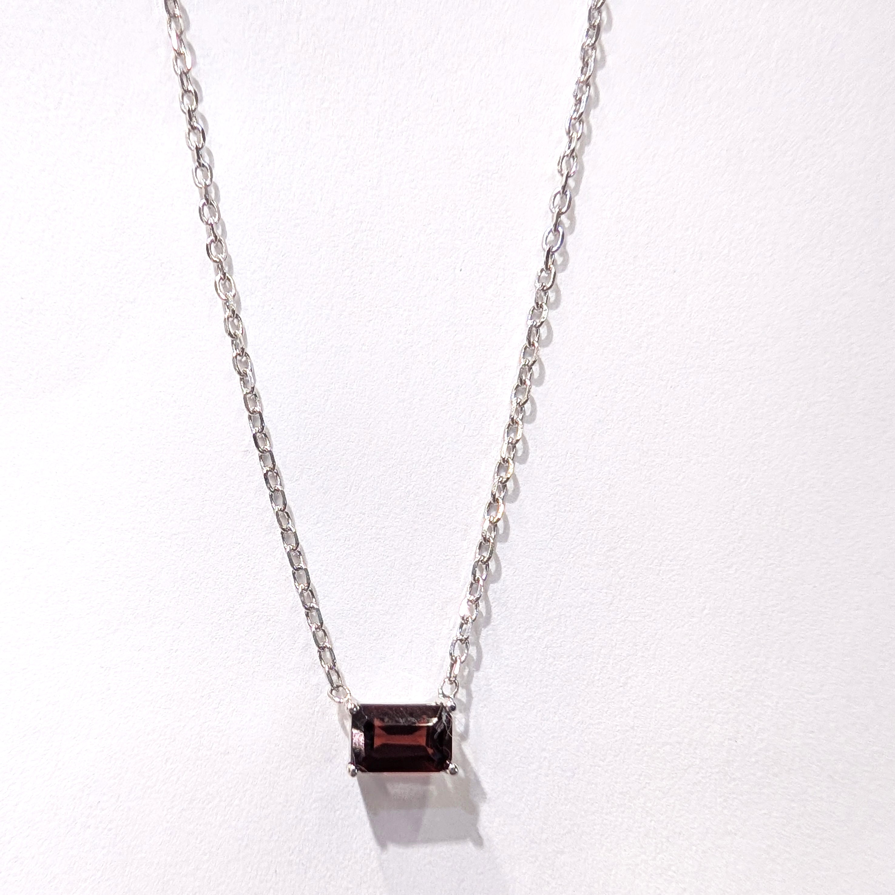 Emerald Cut Genuine Gem Stone Stud Pendant image 5