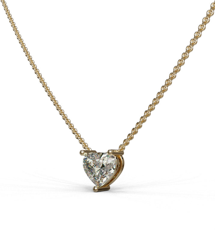 3ct Heart Solitaire Pendant image 3