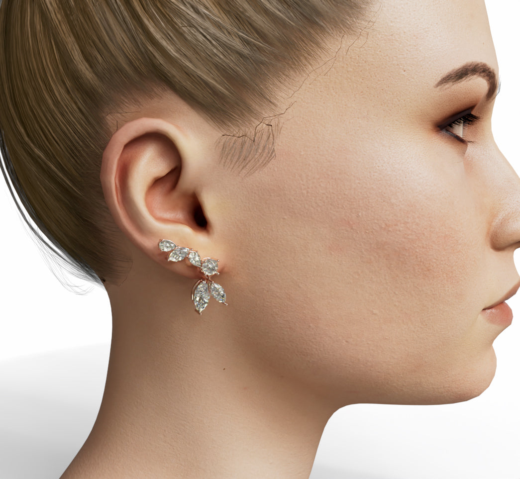 Marquise and Pear Diamond Dangle Earring image 10