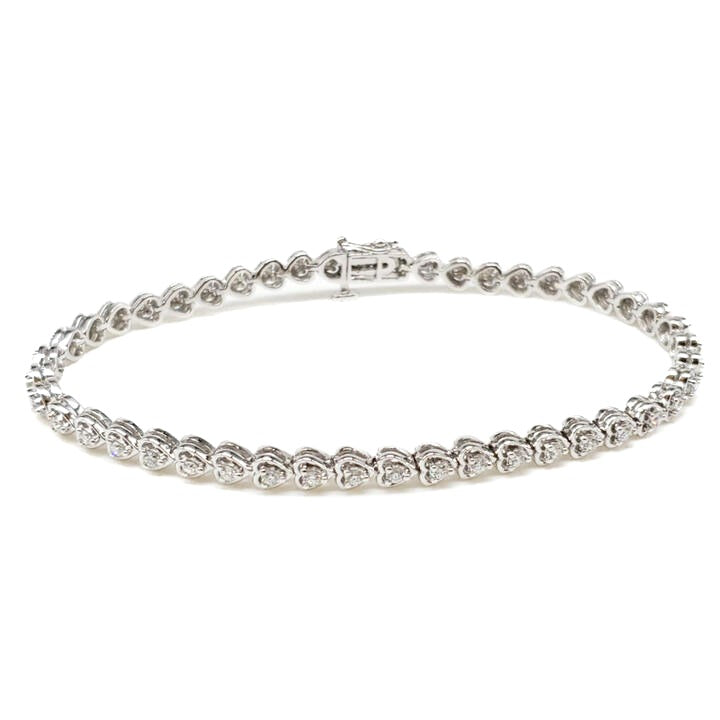 Tennis Bracelet Heart Shape with Round Diamond image 1