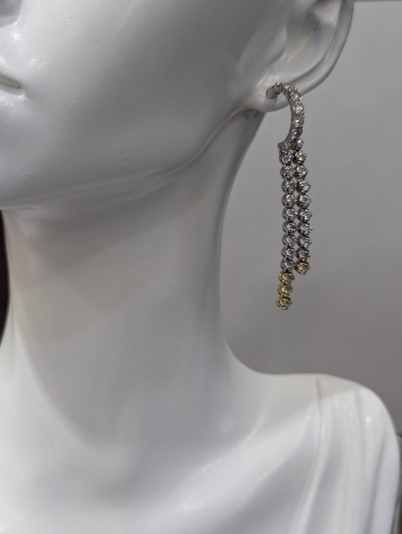 Double Row Diamond Dangle Earring image 5