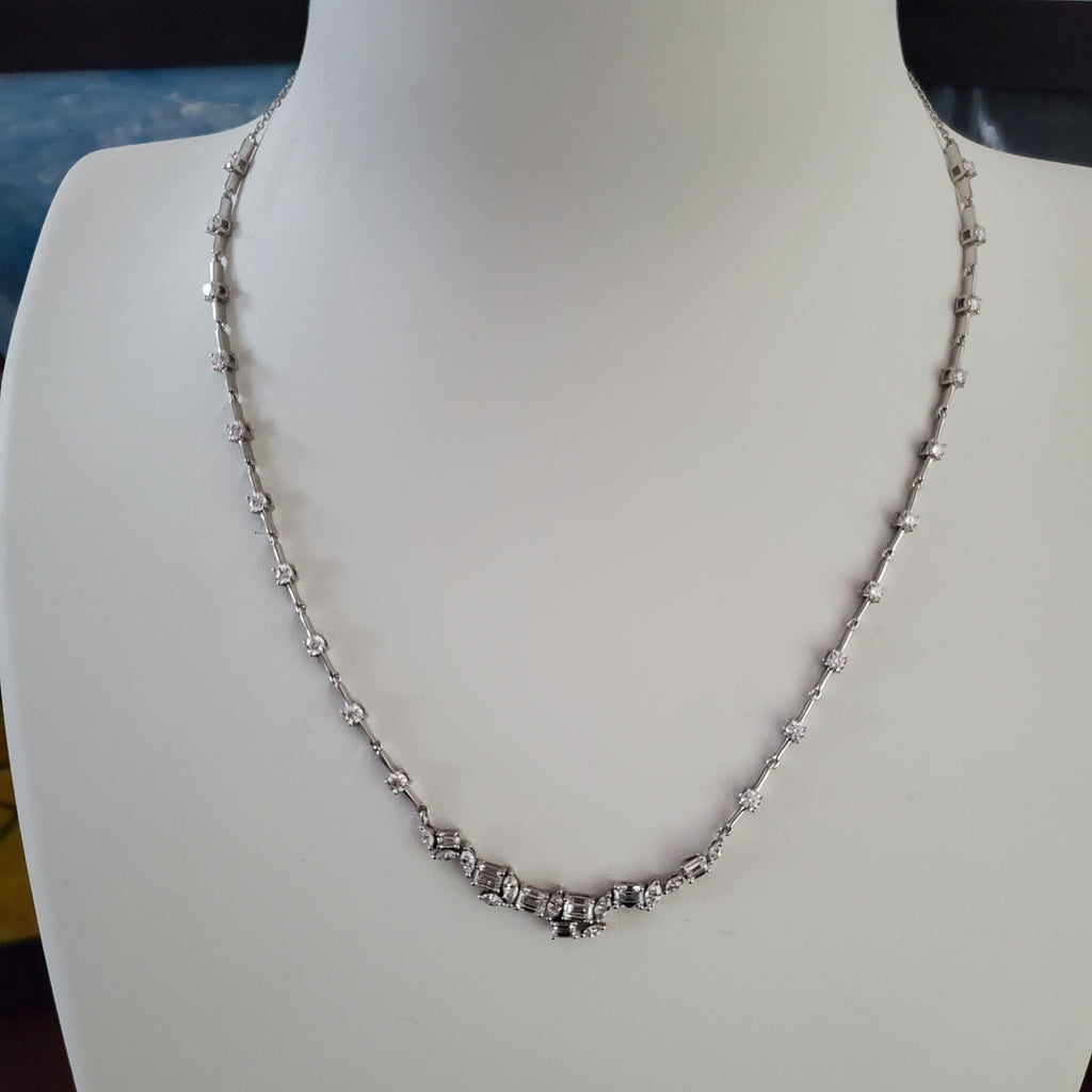 Crooked Smile Diamond Bar Link Necklace image 6