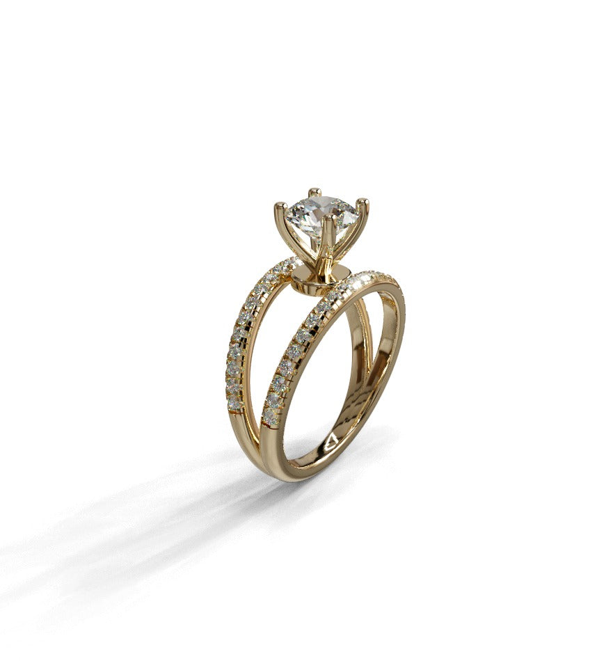 Split Shank Diamond Engagement Ring image 1
