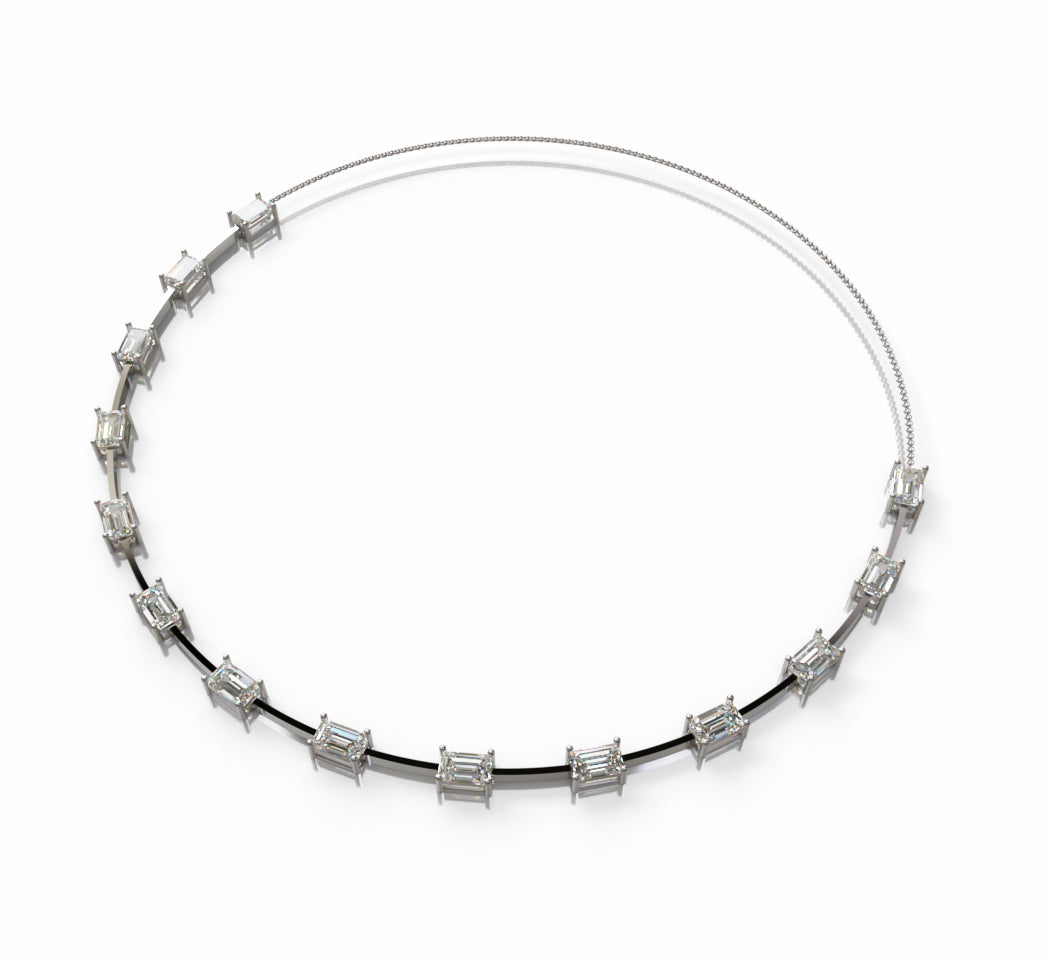 Emerald Wire Diamond Necklace image 4