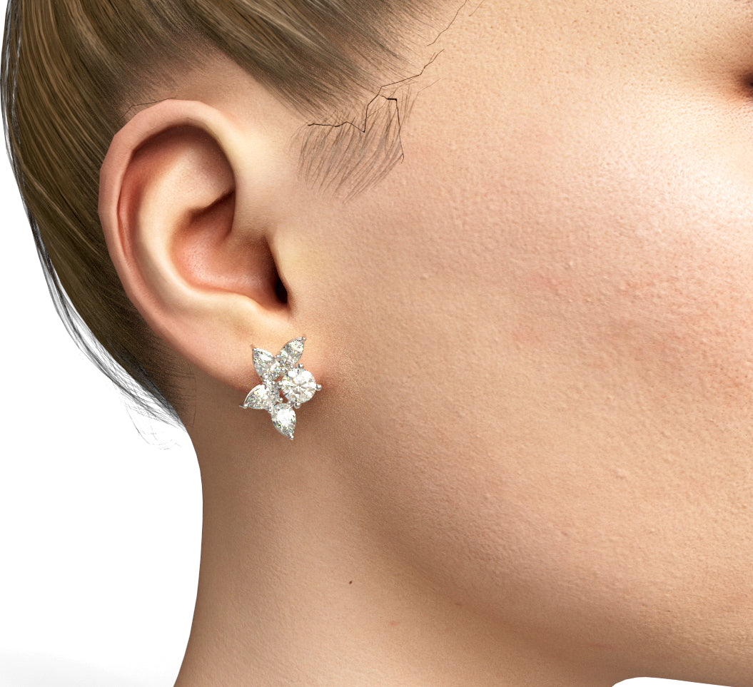 Pear Shape Butterfly Stud Earring image 0